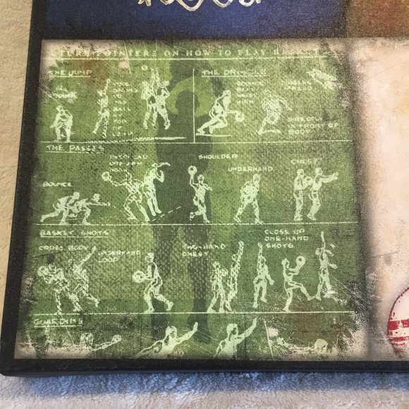 Basketball Canvas Wall Print in wooden frame, NWOT - Picture 2 of 7